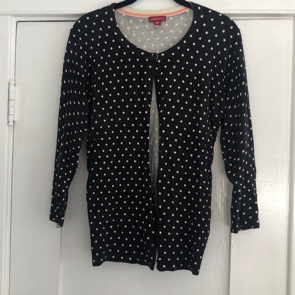 Merona Sweaters - Black & White Polka-dot Cardigan